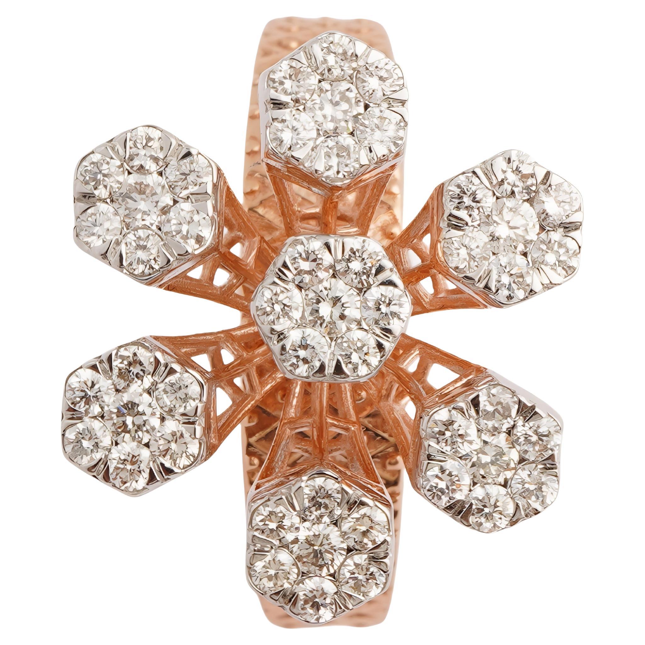 Natural diamond ring in 18k gold