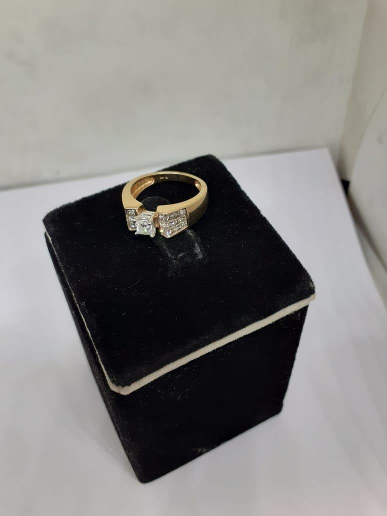 Natural Diamond Ring with 1.00cts Diamond in 14k Gold In New Condition For Sale In jaipur, IN