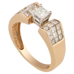 Natürlicher Diamantring mit 1,00 Karat Diamanten aus 14 Karat Gold 