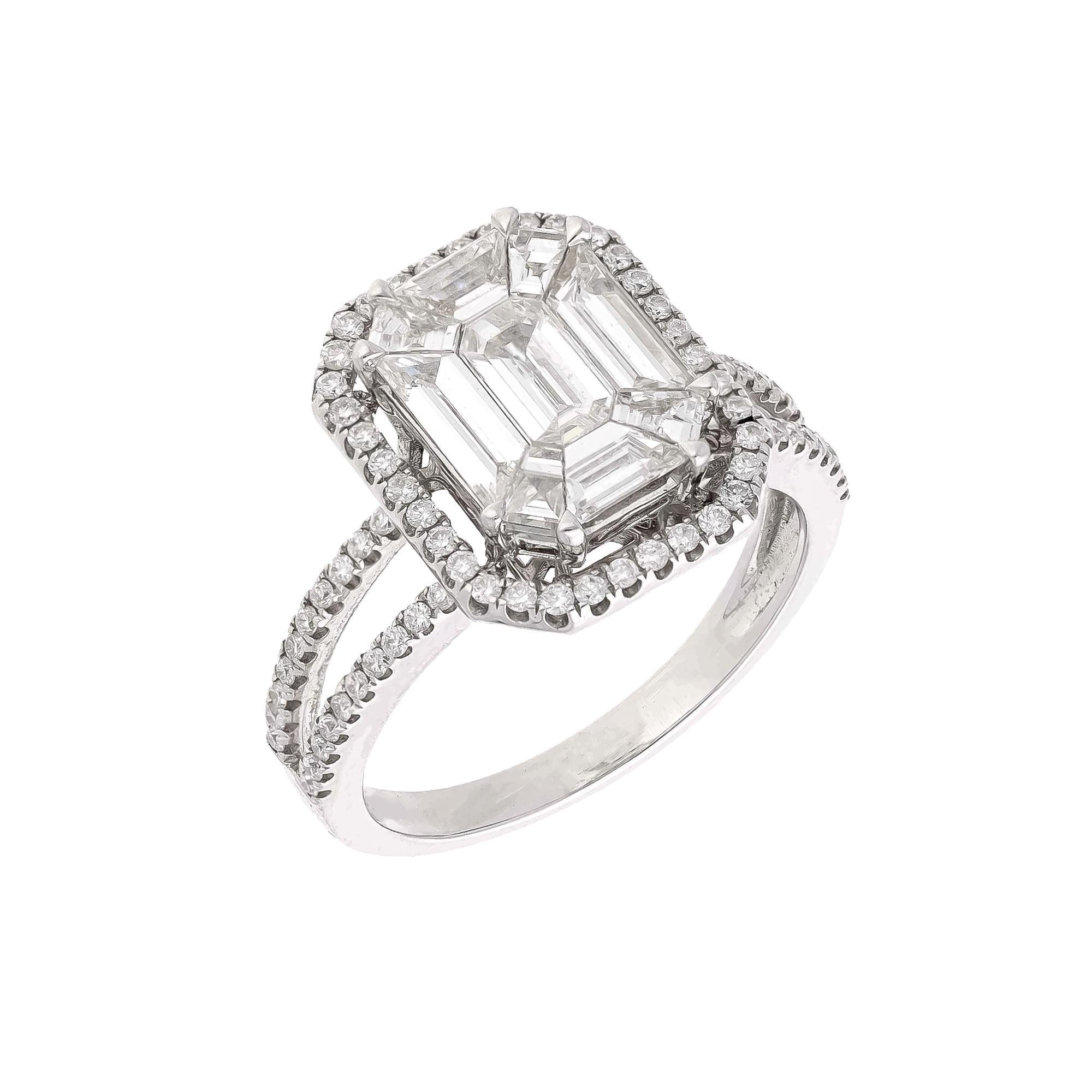 Natürlicher Diamant Ring mit Tortenschliff in 18k Gold Damen