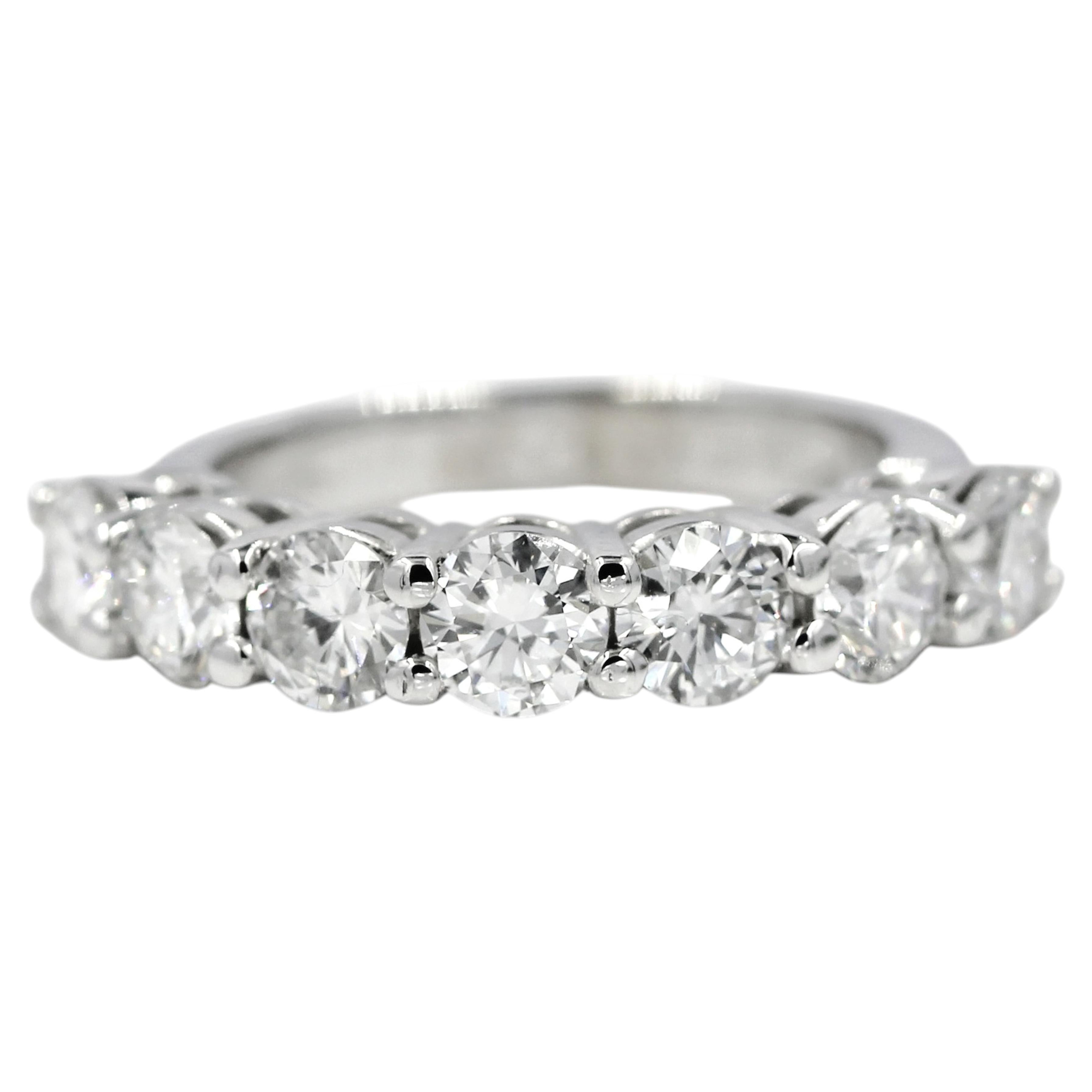Natural Diamond Round Cut 2.50 Carat Eternity Wedding Ring 14K White Gold