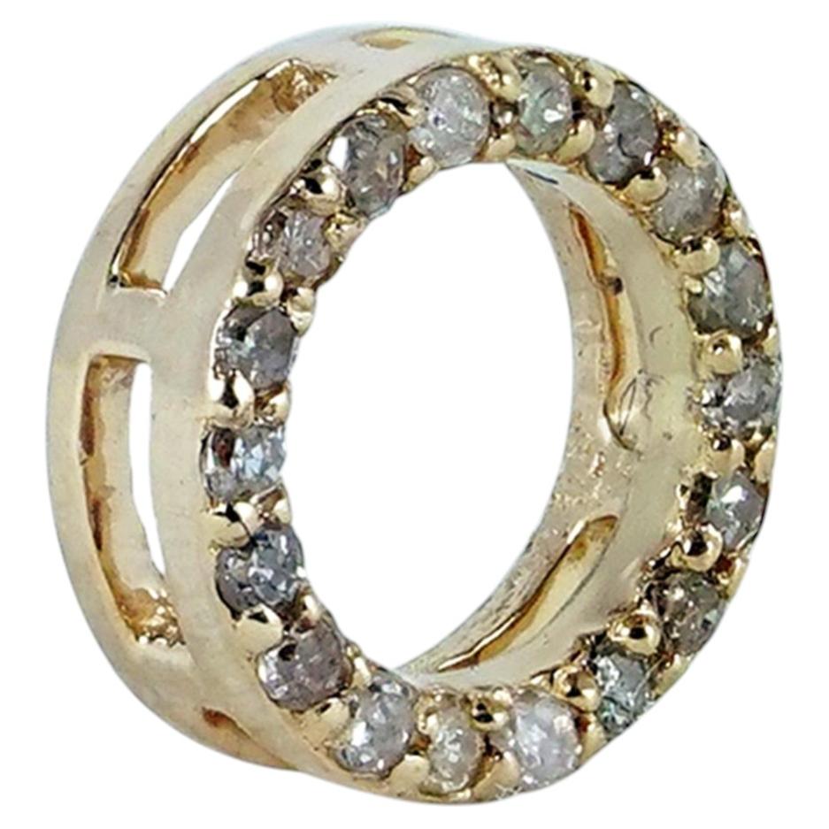 Natural Diamond Round Minimalist spacer Finding Solid 14k Gold Fine Jewelry