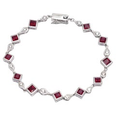 Bracelet en or 18K avec diamant naturel et rubis