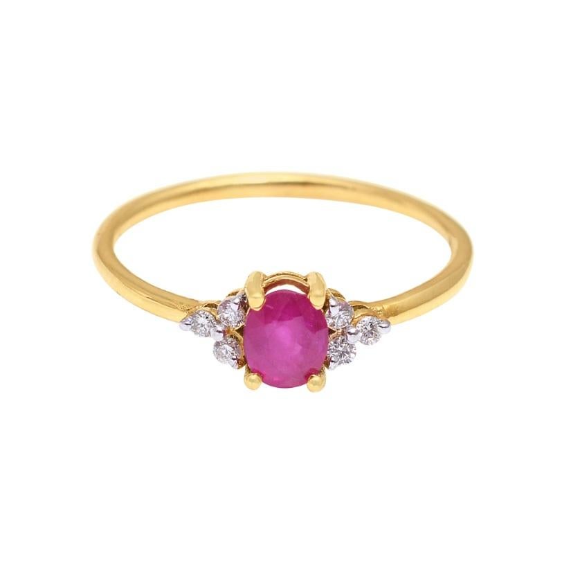 Fear the bright pink flame chiseled in our Rajni Ruby ring! Made with 14K Solid Yellow Gold, 0.09 Carat Genuine Diamond (G-H Color, SI1-SI2 Purity) and Ruby Gemstone. Wear your favourite pink and pair it with our ring to turn all heads!
