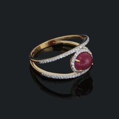 Natural 0.25cts Diamond & 1.94cts Ruby Ring in 14K Gold