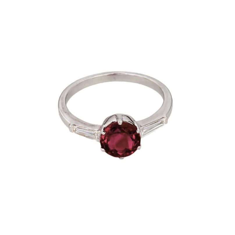Natürlicher Diamant & Rubin Ring 18K Gold im Angebot 1