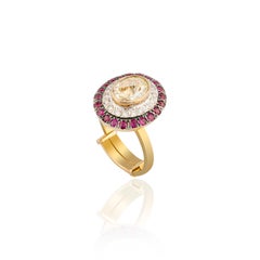 Natürlicher Diamant-Rubinring mit 1,63 Karat Diamant & Rubin 0,84 Karat 18 Karat Gold