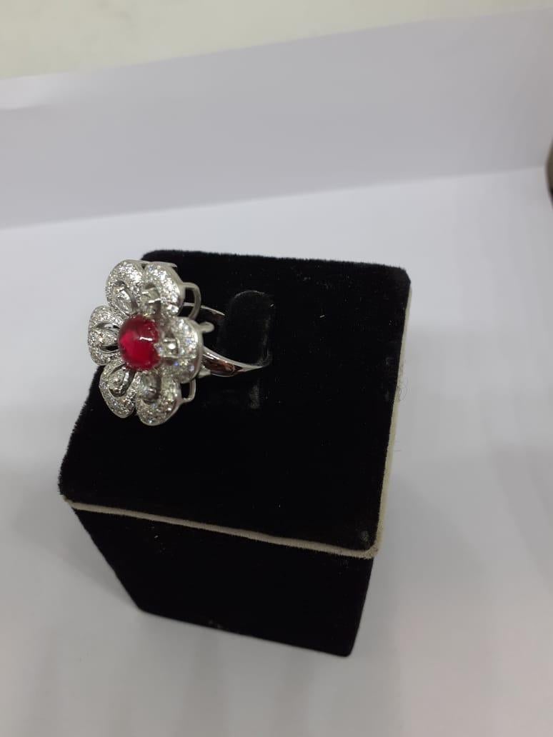 Diamante naturale e rubino con 1,90 carati di diamante e 3,50 carati di rubino in oro 18 carati In condizioni Nuovo in vendita a New York, NY