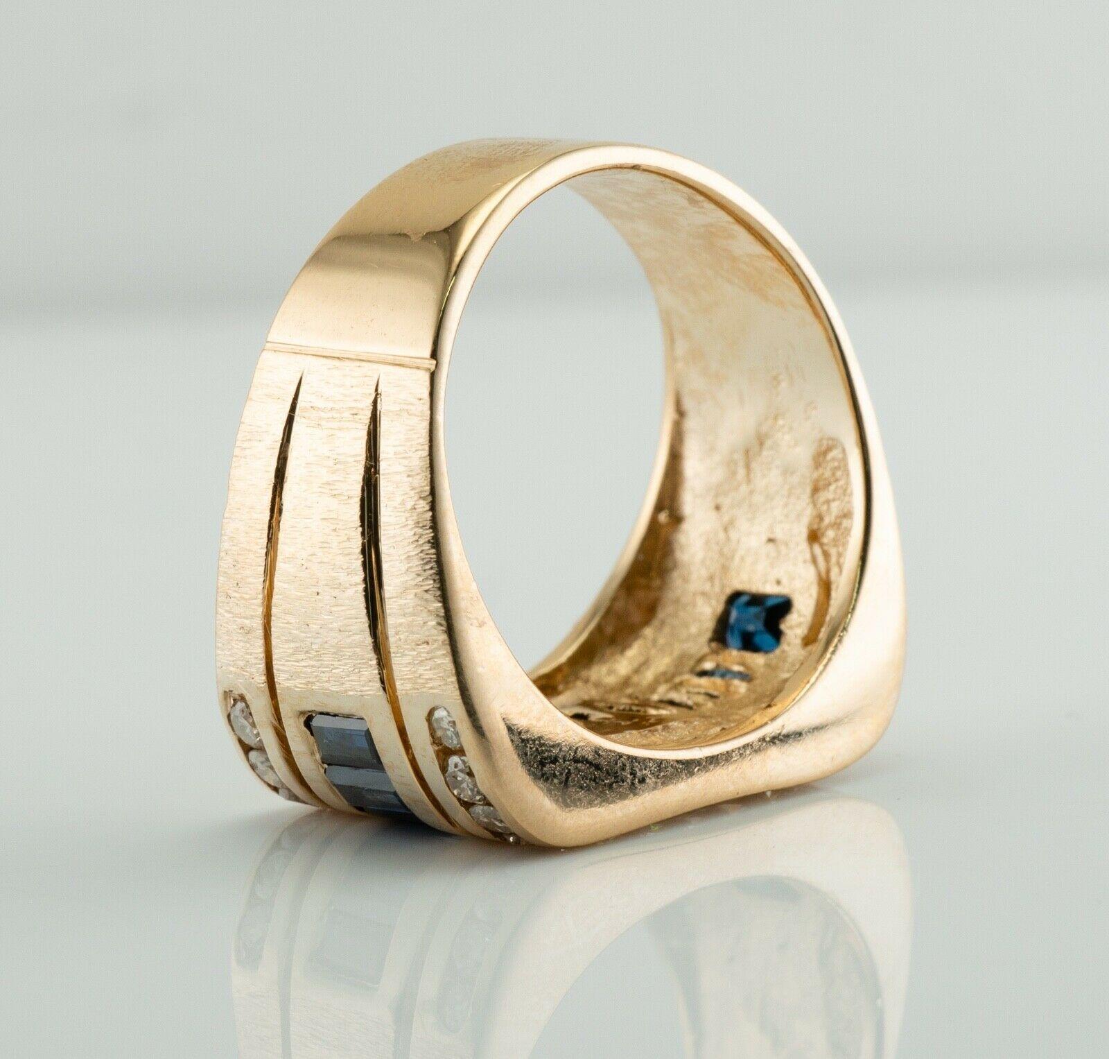 Natürlicher natürlicher Diamant Saphir Ring 14K Goldband Nachlass im Angebot 7