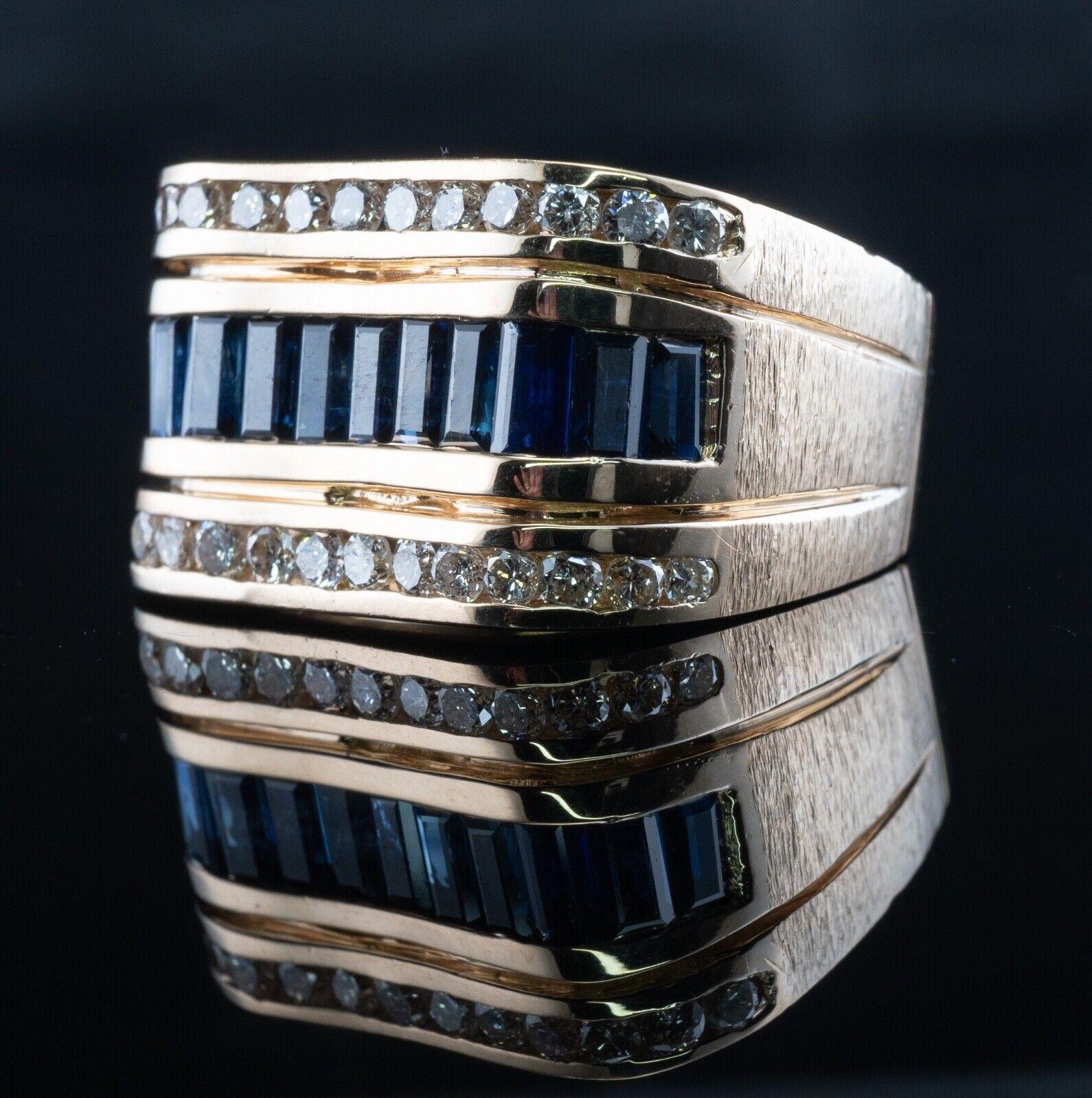 Natürlicher natürlicher Diamant Saphir Ring 14K Goldband Nachlass im Angebot 2