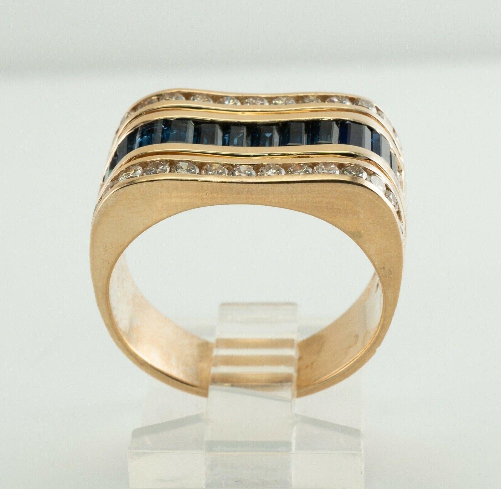 Natürlicher natürlicher Diamant Saphir Ring 14K Goldband Nachlass im Angebot 3