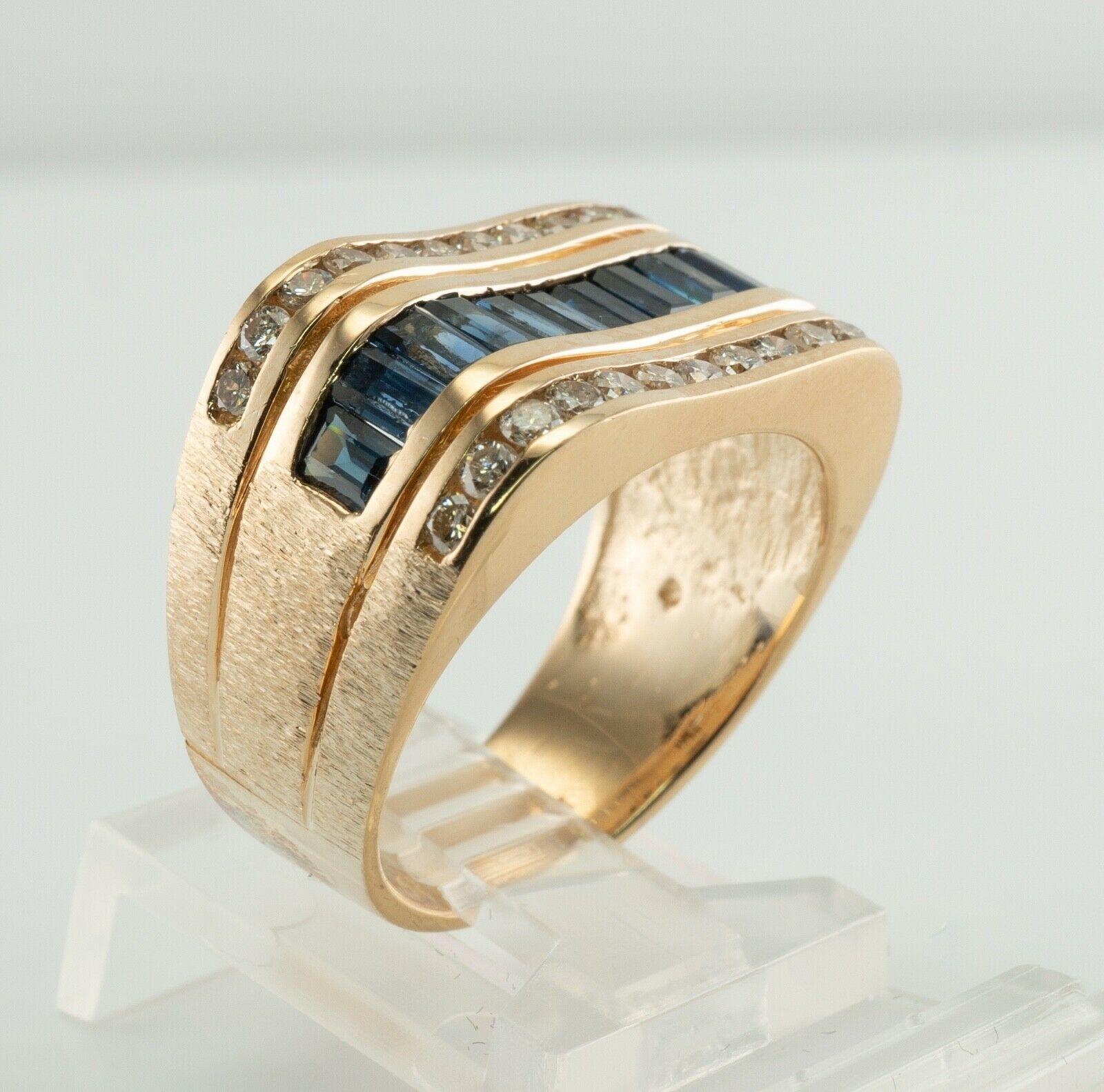 Natürlicher natürlicher Diamant Saphir Ring 14K Goldband Nachlass im Angebot 4