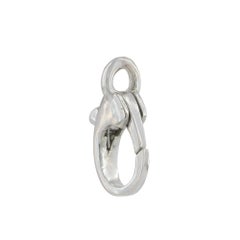 Natural Diamond Solid 14k White Gold Clasp Lobster Lock Charm Finding Jewelry