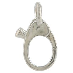 Natural Diamond Solid 14k White Gold Clasp Lobster Lock Charm Finding Jewelry