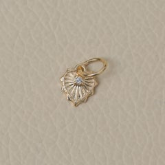 Ciondolo a forma di cuore in oro giallo massiccio 14k con diamante naturale – Gioielli minimalisti