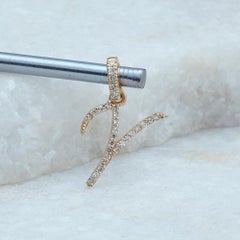 Natural Diamond Solid 14K Yellow Gold Y Initial Charm Pendant Unisex Jewelry