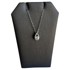 Natural Diamond Solitaire Necklace in 14kt White Gold - 0.25ctw, 18", New