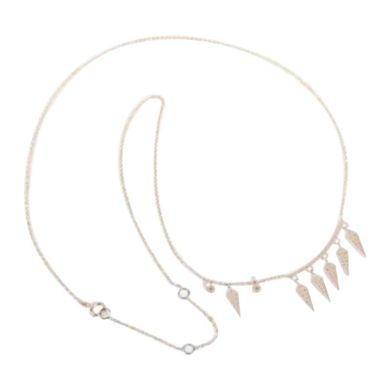 Collana con charme di diamanti naturali in oro massiccio 14 carati