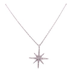Natural Diamond Star Pendant with 0.22ct of Diamonds in 14ct White Gold