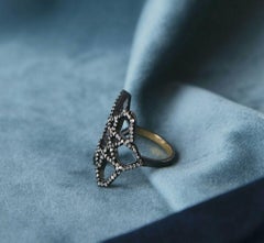 Natural Diamond Star Ring 925 Solid Silver Victorian Era Jewelry Women Gift.