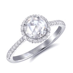 Natürlicher Diamantstein 0,79 Karat in 18 Karat Weißgold Ring mit Diamanten / IGI-Bericht
