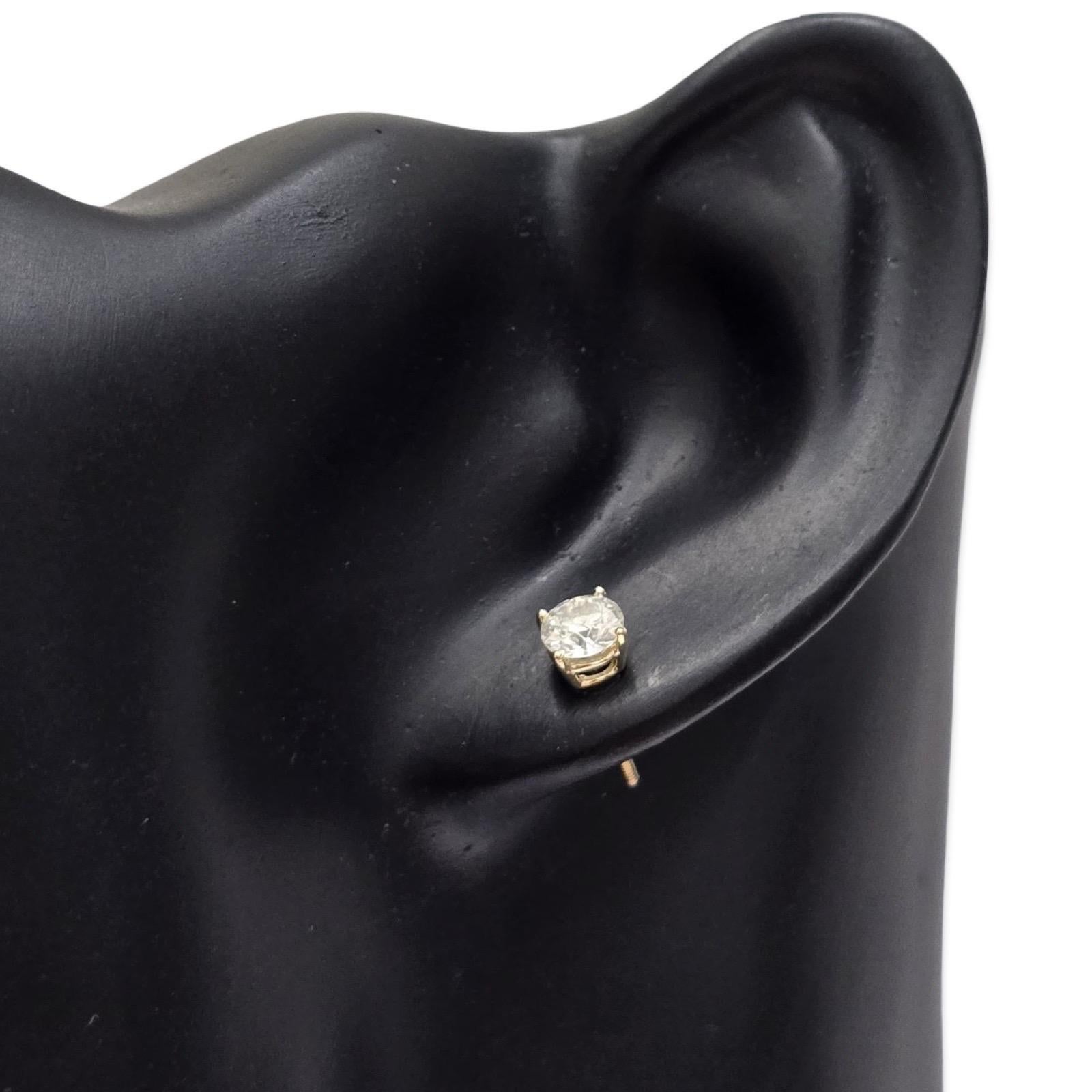 Natürliche Diamant-Ohrstecker 1,01ctw rund in 14K Gelbgold für Damen oder Herren im Angebot