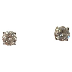 Natural Diamond Stud Earrings 14K White Gold 0.77ctw 4 Prong Basket New
