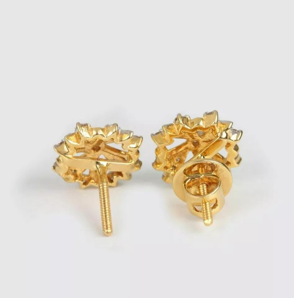 Natural Diamond Stud Earrings 14K Yellow Gold Luxury Bridal Wedding Jewelry Gift
Light weight can be worn everyday

Additional information:
Condition: New with tags: A brand-new, unused, and unworn item (including handmade items) in the original