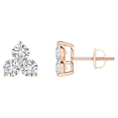 Natural Diamond Stud Earrings in 14K Rose Gold (0.5cttw  Color-H  Clarity-SI2)