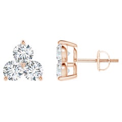 Natural Diamond Stud Earrings in 14K Rose Gold (1cttw  Color-G  Clarity-VS2)