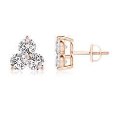 Natural Diamond Stud Earrings in 14K Rose Gold (1cttw  Color-I-J  Clarity-I1I2)