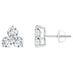 Natural Diamond Stud Earrings in 14K White Gold (0.5cttw  Color-G  Clarity-VS2)