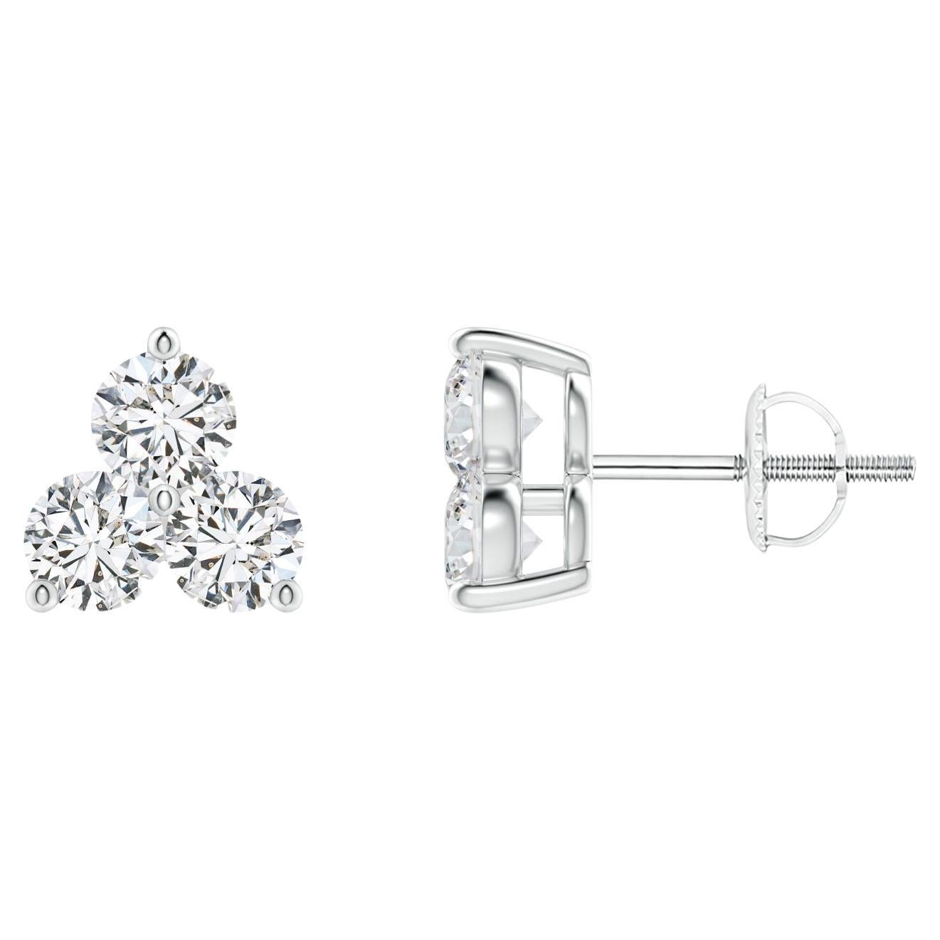 Natural Diamond Stud Earrings in 14K White Gold (0.5cttw Color-H  Clarity-SI2) For Sale