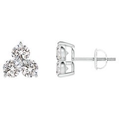Natural Diamond Stud Earrings in 14K White Gold (0.5cttw Color-I-J Clarity-I1I2)
