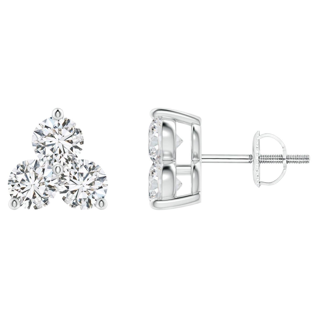Pendientes de oro blanco de 14 quilates con diamantes naturales (0,75 ctw)  Color-H  Claridad-SI2)