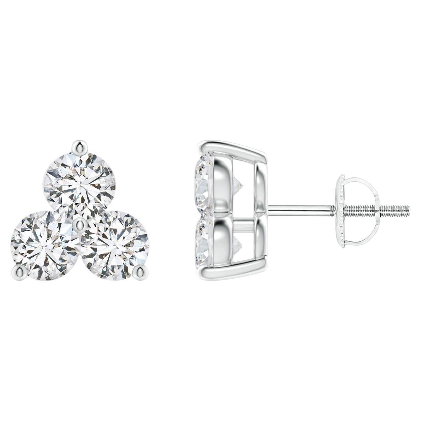 Clous d'oreilles en or blanc 14 carats (1cttw, couleur H)  Clarté-SI2)