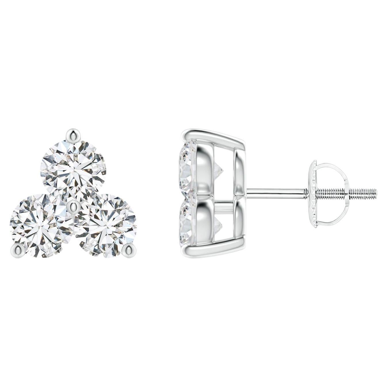 Natural Diamond Stud Earrings in 14K White Gold (1cttw Color-H  Clarity-SI2) For Sale