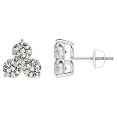 Natural Diamond Stud Earrings in 14K White Gold (1cttw Color-K  Clarity-I3)