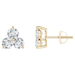 Natural Diamond Stud Earrings in 14K Yellow Gold (0.5cttw  Color-G  Clarity-VS2)