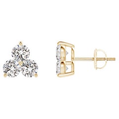 Natural Diamond Stud Earrings in 14K Yellow Gold (1.5cttw Color-I-J)