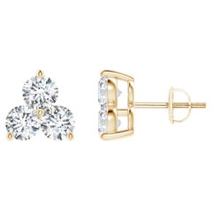 Natural Diamond Stud Earrings in 14K Yellow Gold (1cttw  Color-G  Clarity-VS2)