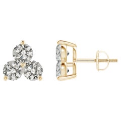 Natural Diamond Stud Earrings in 14K Yellow Gold (1cttw  Color-K  Clarity-I)