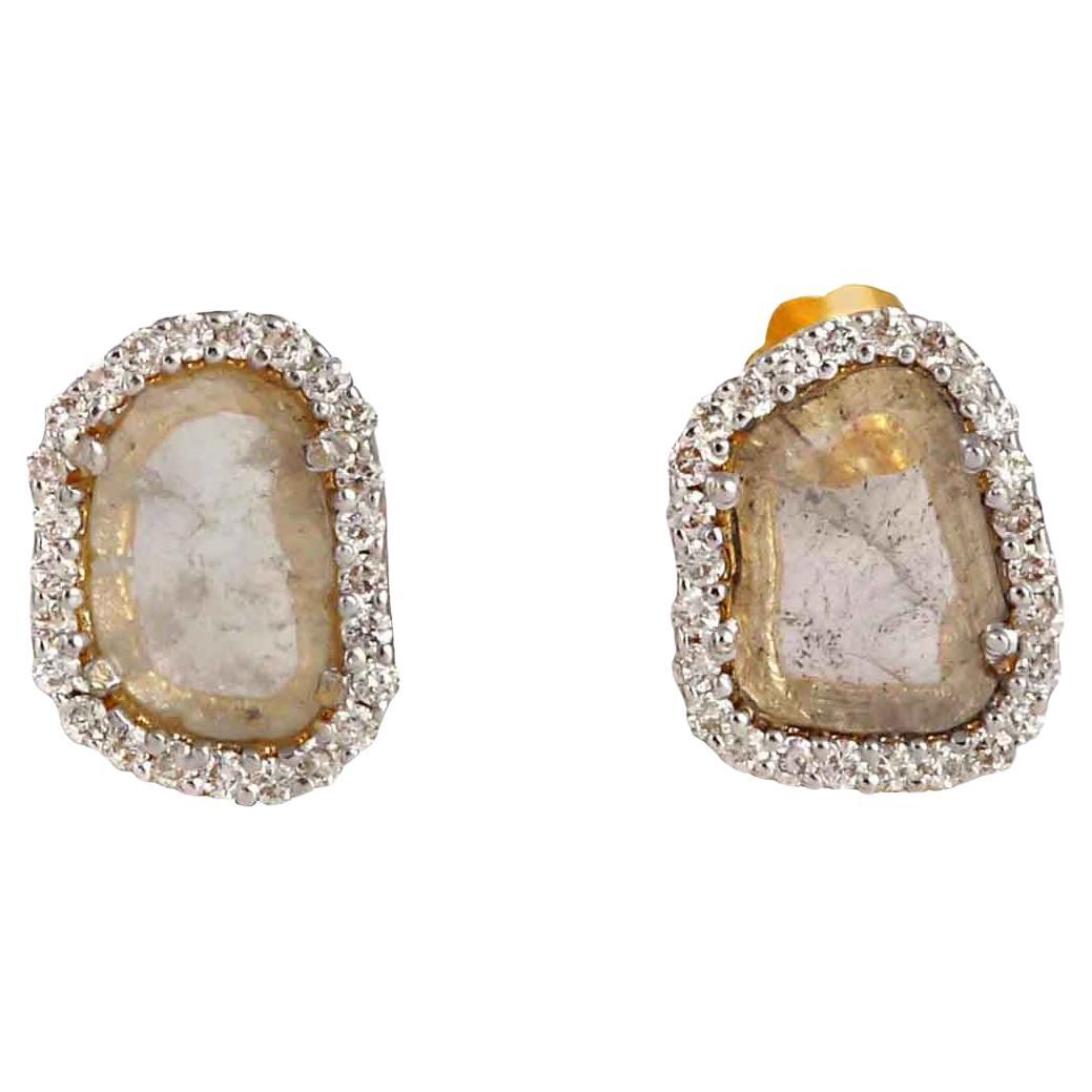 Natural Diamond Stud Earrings in 18K
