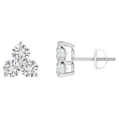 Natural Diamond Stud Earrings in Platinum (0.5cttw  Color-H  Clarity-SI2)