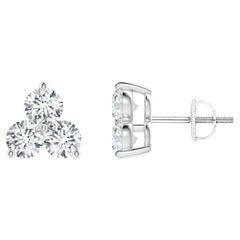 Natural Diamond Stud Earrings in Platinum (0.75cttw  Color-G  Clarity-VS2)