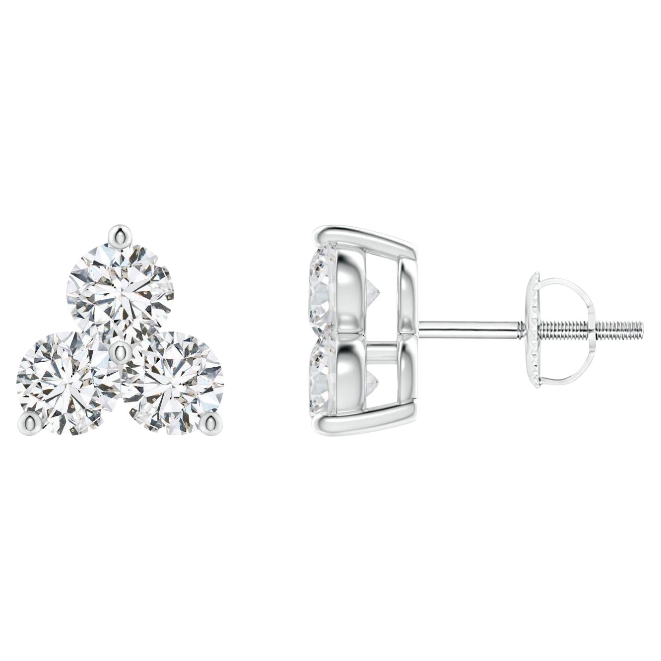 Pendientes de Diamante Natural en Platino (0.75cttw  Color-H  Claridad-SI2)