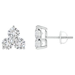 Boucles d'oreilles diamant naturel en platine (0.75cttw  Couleur-H  Clarté-SI2)