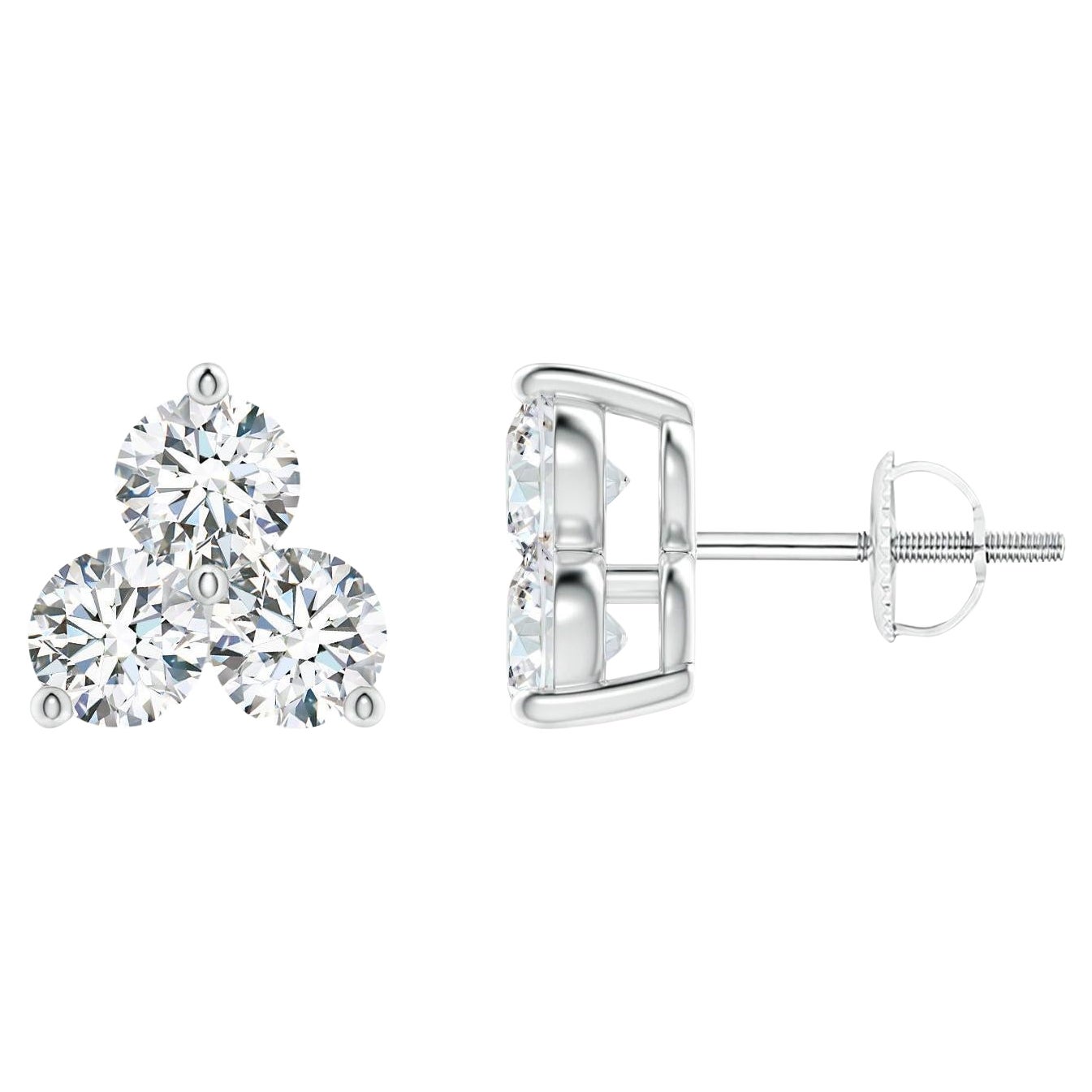 Pendientes de Diamante Natural en Platino (1cttw  Color-G  Claridad-VS2) en venta