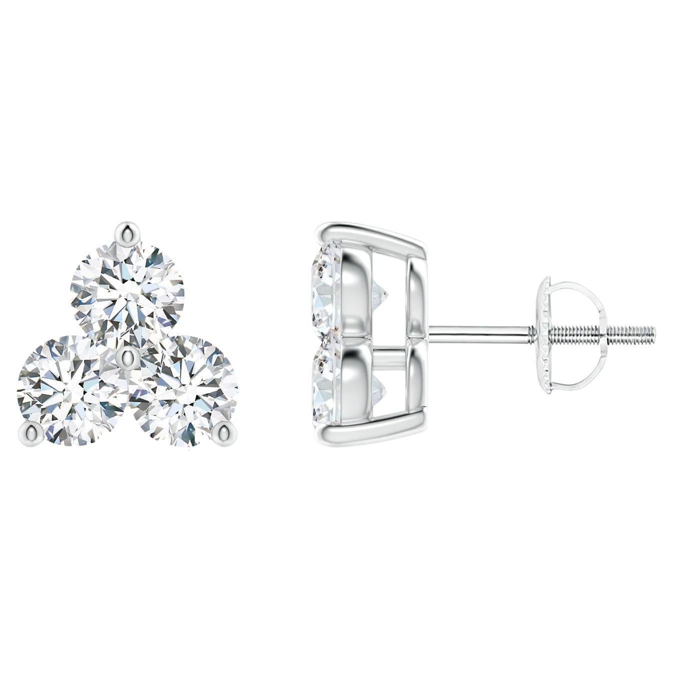 Natural Diamond Stud Earrings in Platinum (1cttw  Color-G  Clarity-VS2) For Sale