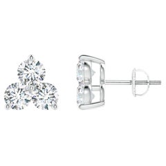 Natural Diamond Stud Earrings in Platinum (1cttw  Color-G  Clarity-VS2)